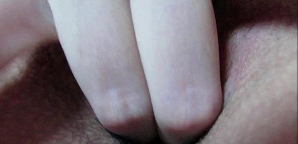  Extreme close up wet pussy fingering and labia play with beautiful big clitoris